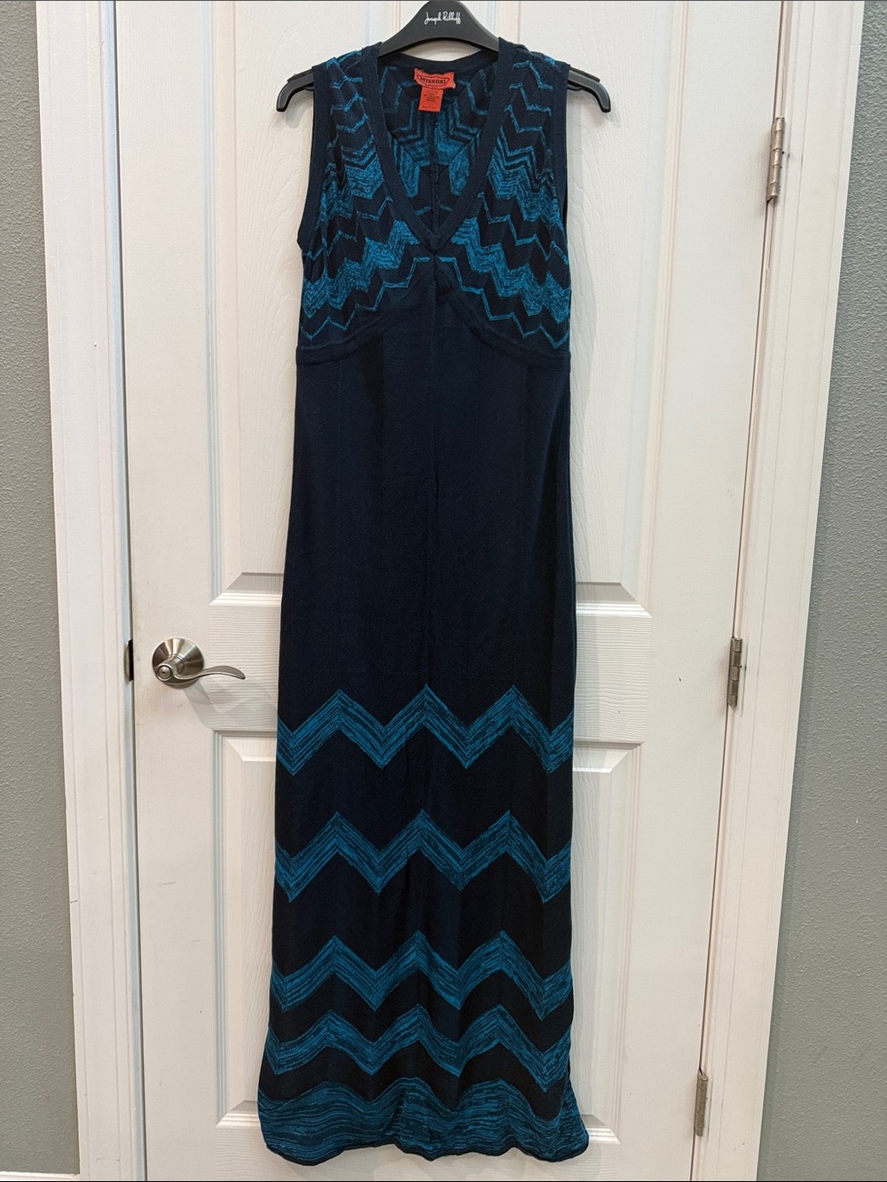 Missoni for Target Navy and Teal Chevron Maxi Dress